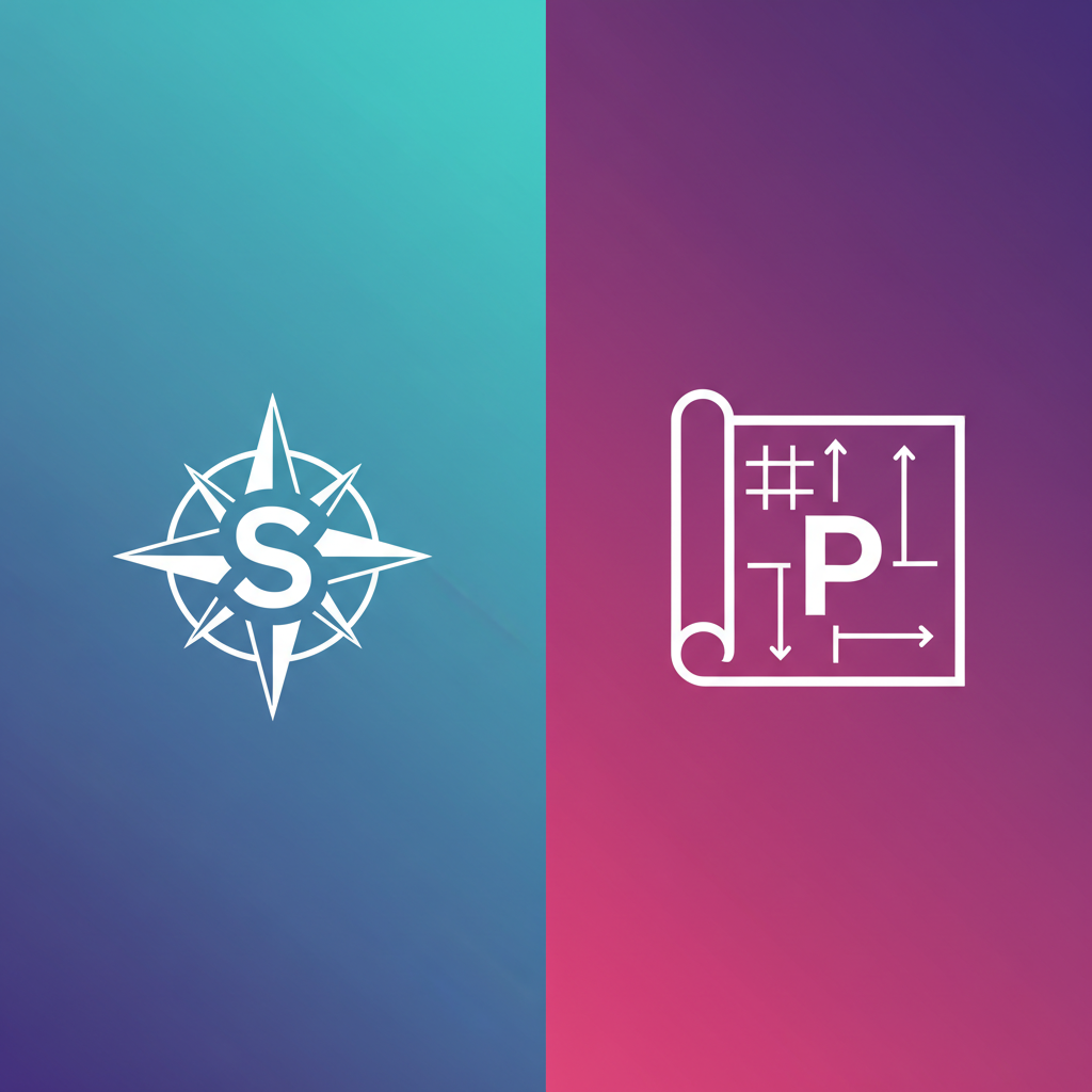 An image showing the difference between a strategy and a plan